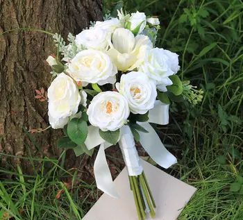 White Wedding Bouquet Handmade Artificial Flower Rose buque casamento Bridal Bouquet for Wedding mariage Ramo De Flores De Novia
White Wedding Bouquet Handmade Artificial Flower Rose buque casamento Bridal Bouquet for Wedding mariage Ramo De Flores De Novia