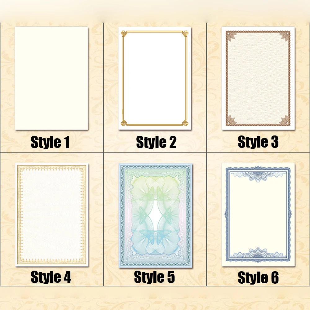 Blank A4 Certificate Paper 12K Border Inner Sheet Paper Core inner Page Beige certificate Print Authorization Training Graduate
Blank A4 Certificate Paper 12K Border Inner Sheet Paper Core inner Page Beige certificate Print Authorization Training Graduate