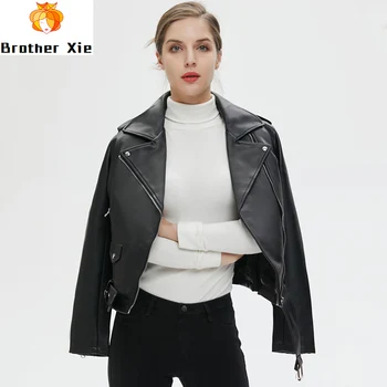 2020 New Women Autumn Black Faux Leather Basic Jackets Turn-down Collar Faux Pu Motor Biker Zipper Jacket Outwear With Belt
2020 New Women Autumn Black Faux Leather Basic Jackets Turn-down Collar Faux Pu Motor Biker Zipper Jacket Outwear With Belt
