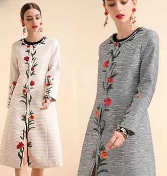 Embroidery A Swing Waist Ladies Model Lightly Mature Lady Apricot Silver Medium Long Coat mother of the bride coat for weddings
Embroidery A Swing Waist Ladies Model Lightly Mature Lady Apricot Silver Medium Long Coat mother of the bride coat for weddings