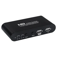 

New 2 in 1 Out HDMI KVM Switch Dual Displays Support 4K 30Hz/Mouse Keyboard Sharing/Audio & Video Sync Output Easy to Switch