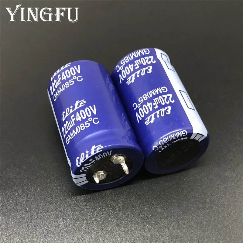 2 шт. 220 мкФ 400V Elite серии GM 25x40 мм 400V220uF простая в использовании БП Алюминий