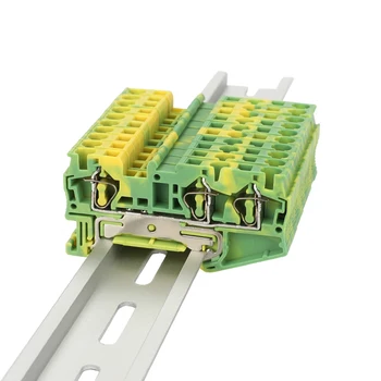 PE Din Rail Terminal Blocks 10Pcs ST-4TWIN PE Connectors Return Pull Type Three Conductor Spring Ground Wire Conductor
PE Din Rail Terminal Blocks 10Pcs ST-4TWIN PE Connectors Return Pull Type Three Conductor Spring Ground Wire Conductor