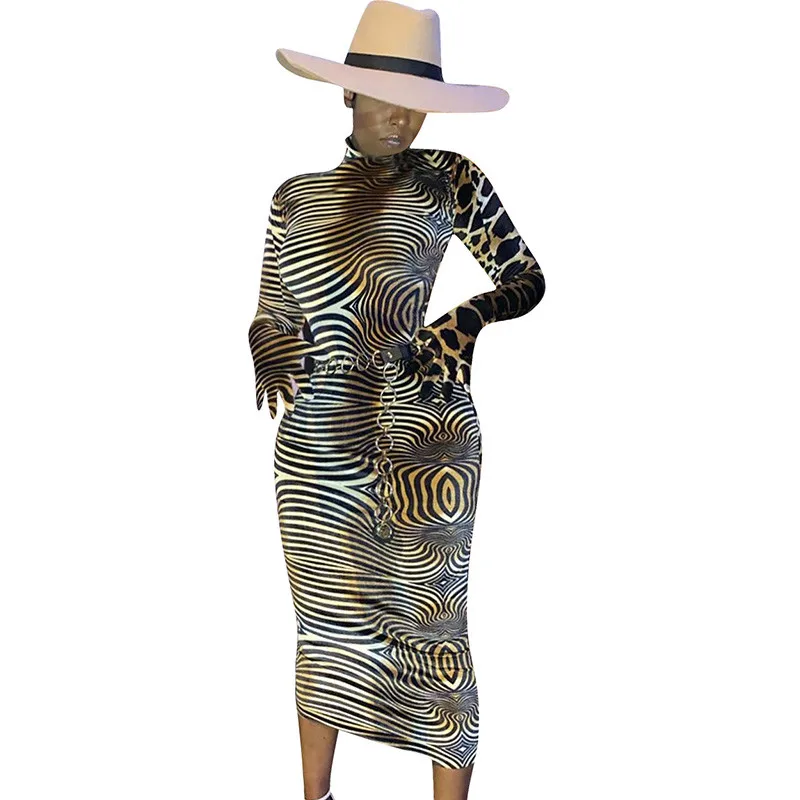 Leopard Zebra Print Turtleneck Long Sleeve Sexy Bodycon Midi Dress Women Slim Sheath Stretch Streetwear Club Night Party Dresses
Leopard Zebra Print Turtleneck Long Sleeve Sexy Bodycon Midi Dress Women Slim Sheath Stretch Streetwear Club Night Party Dresses