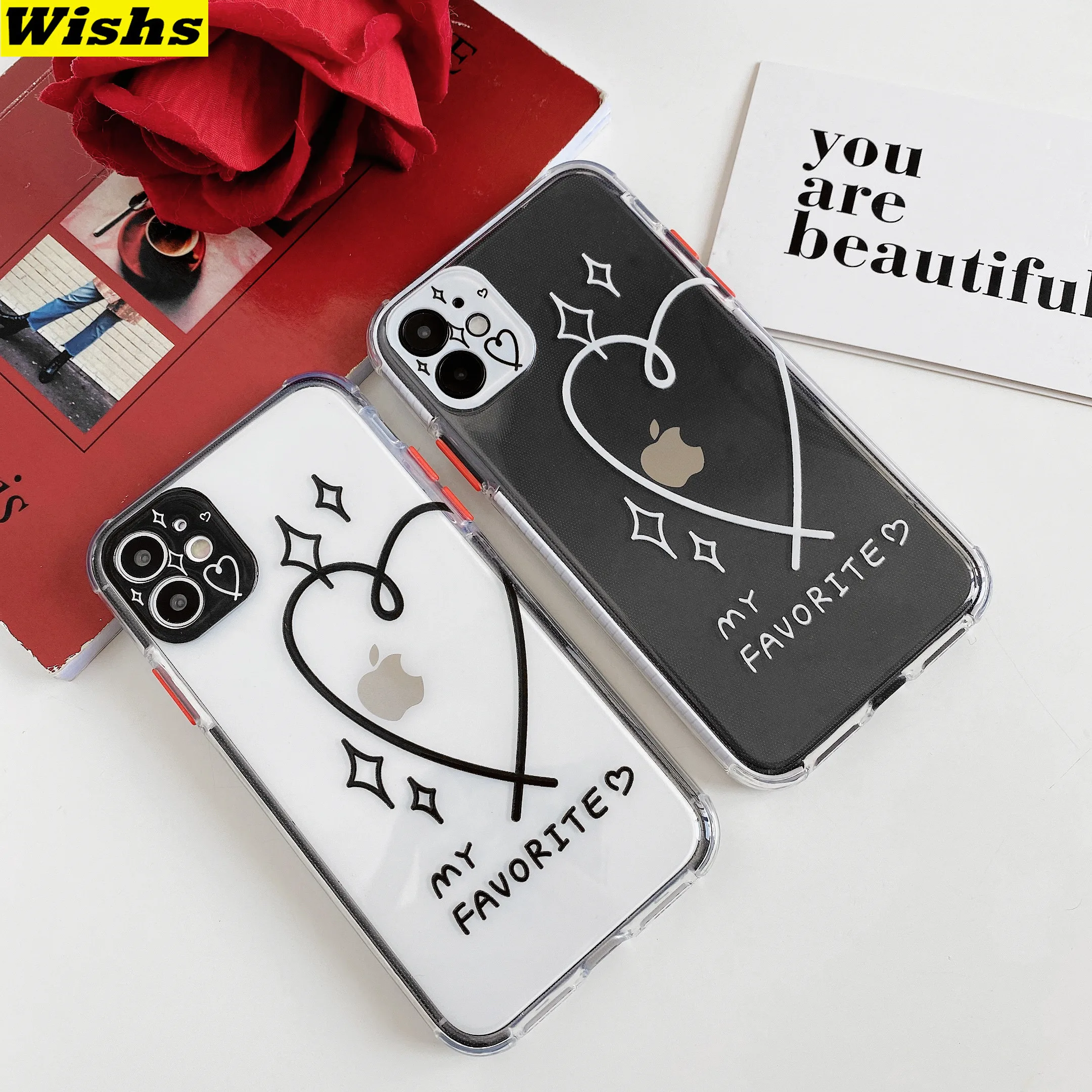 Simple Love Heart Transparent Phone Case For iPhone 11 Pro MAX XR X XS MAX 7 8 Plus Soft silicone TPU Case For iPhone SE 2020
Simple Love Heart Transparent Phone Case For iPhone 11 Pro MAX XR X XS MAX 7 8 Plus Soft silicone TPU Case For iPhone SE 2020