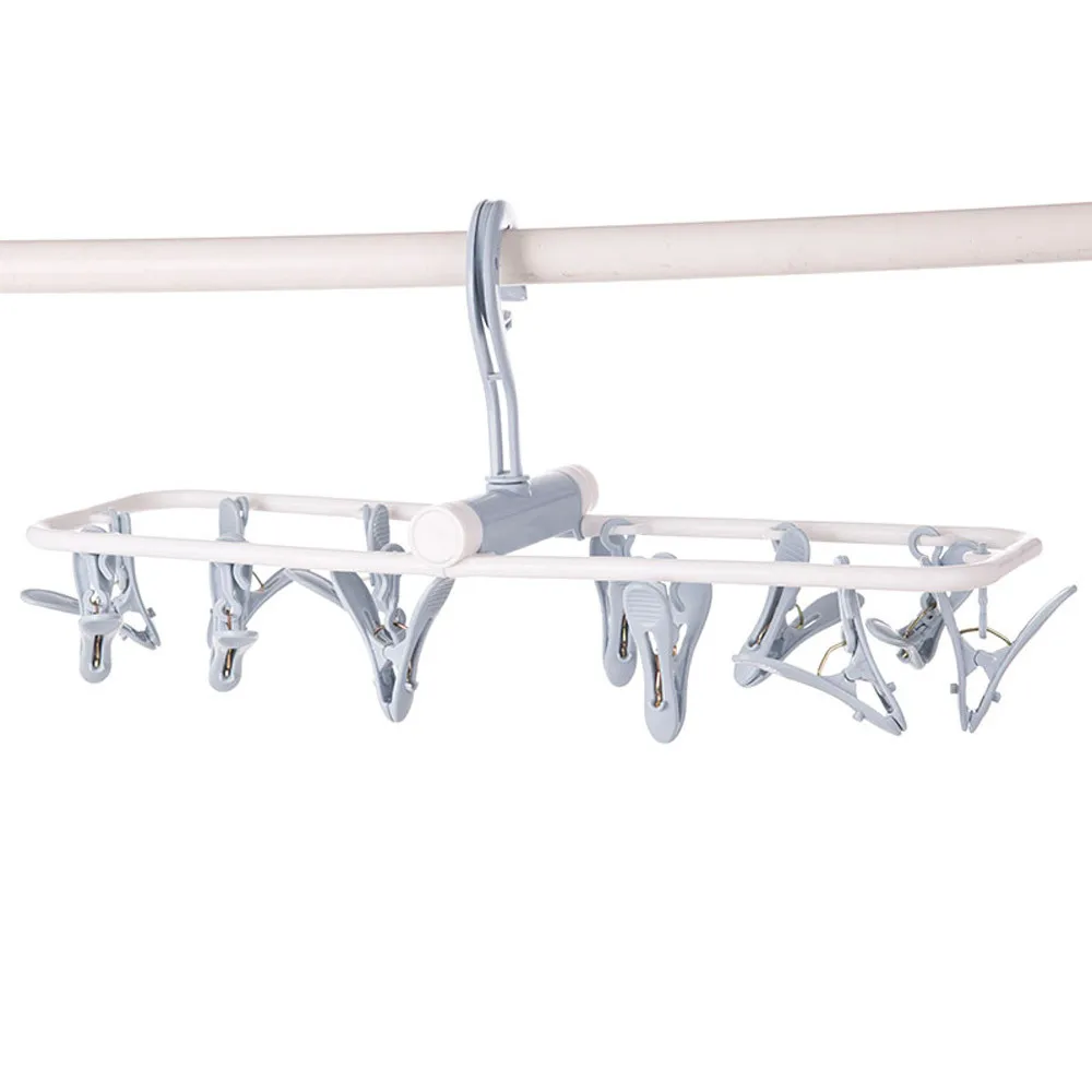12 Clip Folding Drying Rack Home Balcony Underwear Socks Windproof Clip Hanging Holder Multi-functional Clothes Rack Gadgets
12 Clip Folding Drying Rack Home Balcony Underwear Socks Windproof Clip Hanging Holder Multi-functional Clothes Rack Gadgets