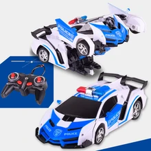 1:18 mini carro rc deriva de uma chave automática transformar robô modelo brinquedos elétricos modelo figuras de ação técnica engraçado carro crianças brinquedos(China)