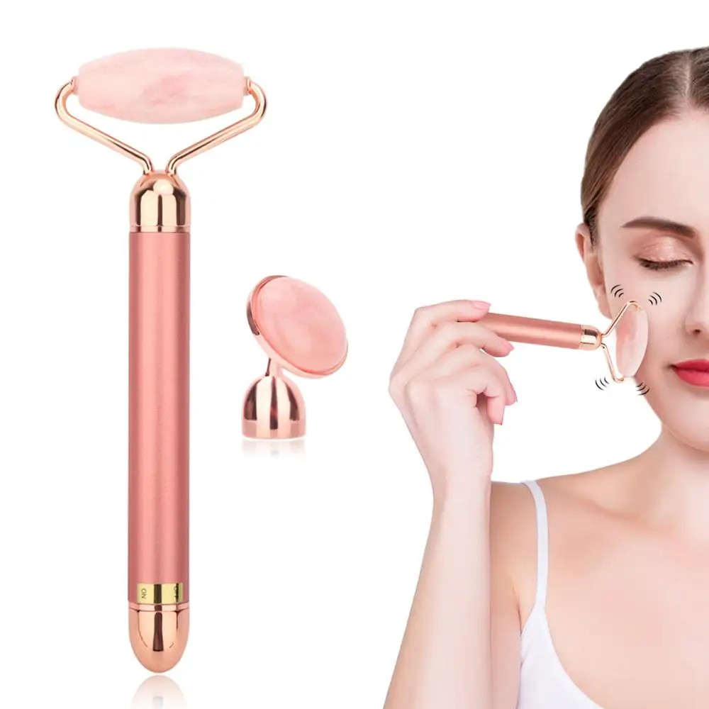 Electric Vibrating Natural Rose Quartz Jade Roller Face Lifting Jade Stone Facial Vibration Massager Roller Energy Beauty Bar
Electric Vibrating Natural Rose Quartz Jade Roller Face Lifting Jade Stone Facial Vibration Massager Roller Energy Beauty Bar