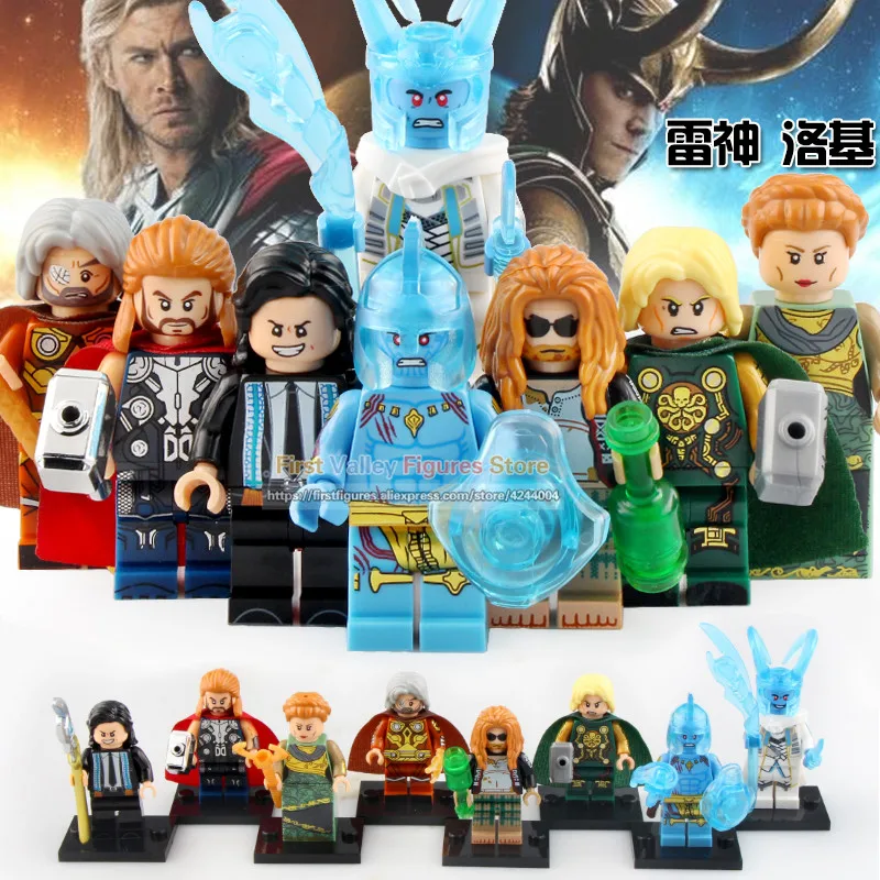 Thor Loki Odin Frigga Marvel Avengers Asgard God Laufeyson Frost giants Building Blocks Brick Toys For Children Toys X0269
Thor Loki Odin Frigga Marvel Avengers Asgard God Laufeyson Frost giants Building Blocks Brick Toys For Children Toys X0269