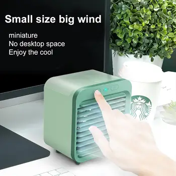 

Air Cooler USB Portable Air Conditioner Desktop Mini Fan Negative Ion Humidifier Purifier with Night Light 150ml Water Tank Car