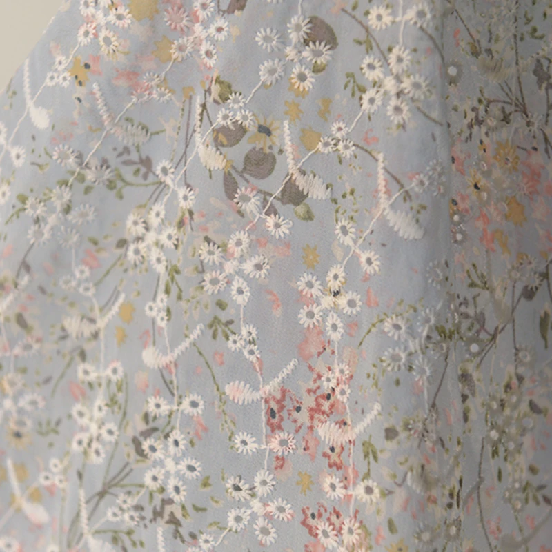 High quality Chiffon fabric Colorful twig embroidery tissu Summer dress shirt sunscreen top scarf dress patchwork
High quality Chiffon fabric Colorful twig embroidery tissu Summer dress shirt sunscreen top scarf dress patchwork