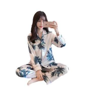 2020 Sleep Lounge Satin Sleepwear Slik Women Pajamas Set Elegant Pyjamas Spring Autumn Nightwear Ladies Homewear Nightsuits 
2020 Sleep Lounge Satin Sleepwear Slik Women Pajamas Set Elegant Pyjamas Spring Autumn Nightwear Ladies Homewear Nightsuits