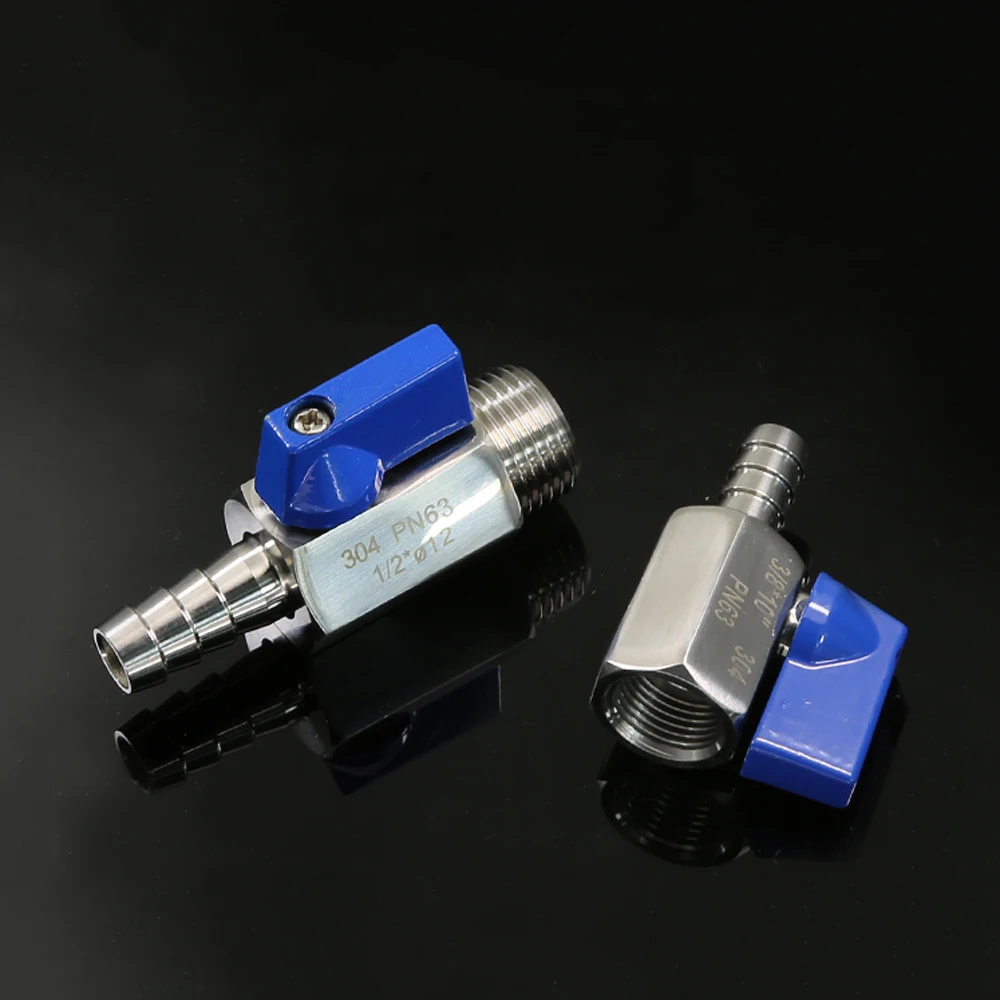 304 Stainless Steel 1/8 1/4 3/8 1/2 BSP x 7/8/10/12mm Hose Barb Mini Sanitary Ball Valve Homemade Pipe Fittings With Blue Hanlde
304 Stainless Steel 1/8 1/4 3/8 1/2 BSP x 7/8/10/12mm Hose Barb Mini Sanitary Ball Valve Homemade Pipe Fittings With Blue Hanlde