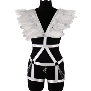 White Swan Feather Epaulettes Goth Steampunk Shoulder Wings Sexy Lingerie Set Full Body Harness BurningMan Club Festival Rave
White Swan Feather Epaulettes Goth Steampunk Shoulder Wings Sexy Lingerie Set Full Body Harness BurningMan Club Festival Rave