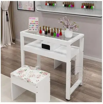 Manicure table chair set simple single double manicure table glass surface economic small net red table
Manicure table chair set simple single double manicure table glass surface economic small net red table