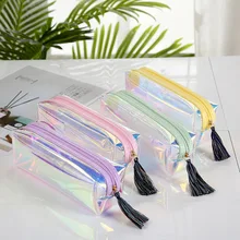 Student korean stationery Cool trend laser transparent color pencil case pencil storage bag cylinder tassel kawaii makeup bag
Student korean stationery Cool trend laser transparent color pencil case pencil storage bag cylinder tassel kawaii makeup bag