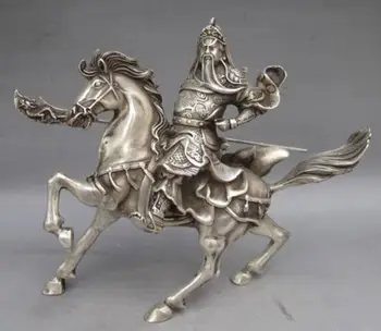 Chinese Collectable Tibet Silver Warrior God Guan Yu & Horse Statue
Chinese Collectable Tibet Silver Warrior God Guan Yu & Horse Statue