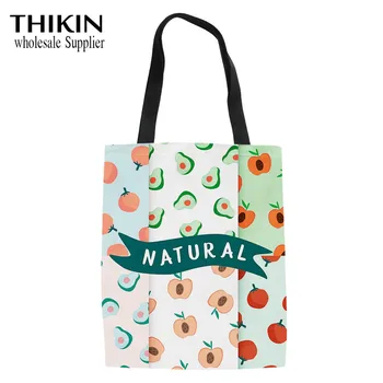 THIKIN Women Shopping Bag Natural Cartoon Fruit Pattern Linen Tote Bags Ladies Foldable Shopper Bags for Females Custom Eco Bag
THIKIN Women Shopping Bag Natural Cartoon Fruit Pattern Linen Tote Bags Ladies Foldable Shopper Bags for Females Custom Eco Bag