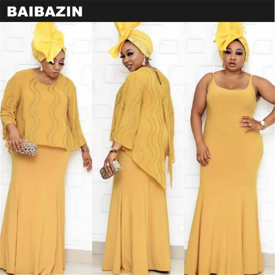 BAIBAZIN African Dress for Women Chiffon flash diamond two-piece plus size dress does not include a headscarf
BAIBAZIN African Dress for Women Chiffon flash diamond two-piece plus size dress does not include a headscarf