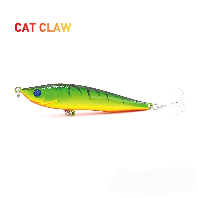 Фото Cat Claw 3D Eyes lure 101P 14g 87mm Long Casting Pencil Stick Bait popper Sinking Floating Artificiais Spray Paint Tackle | Спорт и