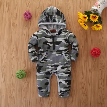 Children Clothes Casual Baby Hooded Long-sleeved Bodysuit Newborn Camouflage Printed Romper Ropa Para Toddler Girl Clothes 
Children Clothes Casual Baby Hooded Long-sleeved Bodysuit Newborn Camouflage Printed Romper Ropa Para Toddler Girl Clothes