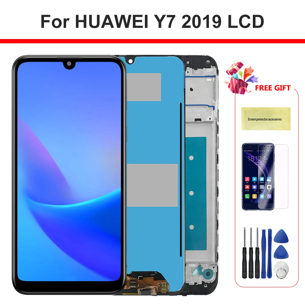6 26 "ЖК дисплей для Huawei Y7 2019 Φ с сенсорным экраном и дигитайзером в сборе Prime