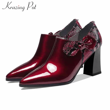 Krazing pot big size gorgeous snake mixed colors bowtie genuine leather shoes pointed toe high heels side Zip women pumps L77
Krazing pot big size gorgeous snake mixed colors bowtie genuine leather shoes pointed toe high heels side Zip women pumps L77