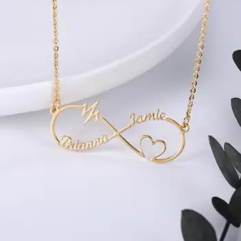 2020 New Stainless Steel Personalized Custom Couple Name Necklace Gold Choker Necklace Infinity Pendant Nameplate Gift Heartbeat 
2020 New Stainless Steel Personalized Custom Couple Name Necklace Gold Choker Necklace Infinity Pendant Nameplate Gift Heartbeat