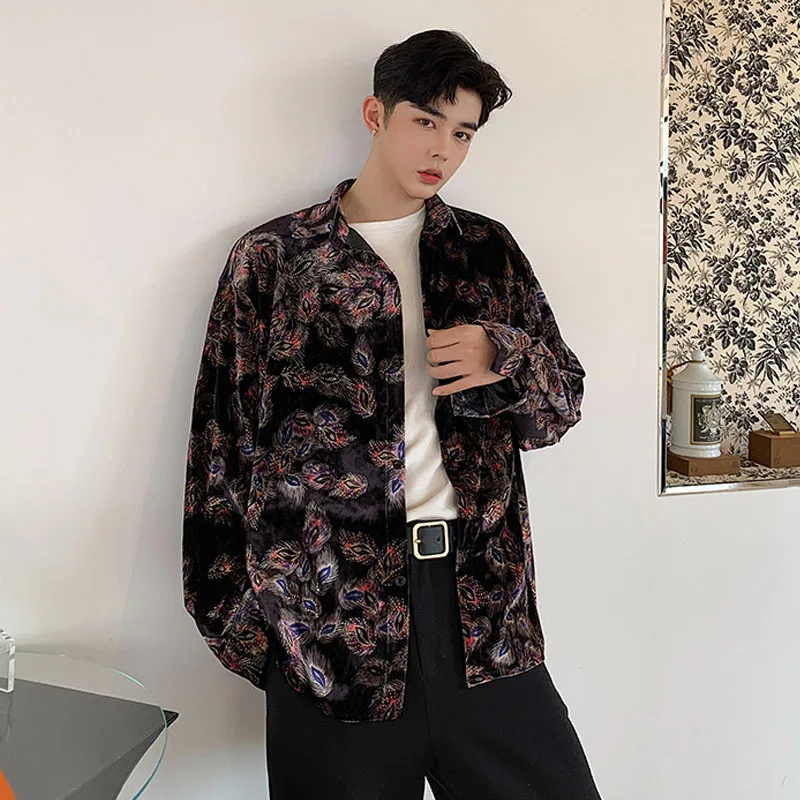 Men Vintage Long Sleeve Velvet Print Shirt Cardigan Coat Male Streetwear Hip Hop Fashion Loose Casual Shirts
Men Vintage Long Sleeve Velvet Print Shirt Cardigan Coat Male Streetwear Hip Hop Fashion Loose Casual Shirts