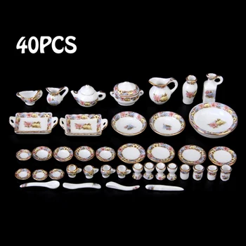 40Pcs 1:12 Dollhouse Miniature Tableware Porcelain Ceramic Tea Cup Dishes Set Simulation Kitchen Toys
40Pcs 1:12 Dollhouse Miniature Tableware Porcelain Ceramic Tea Cup Dishes Set Simulation Kitchen Toys