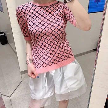 Sexy U Back Tshirt Women Pink T Shirt 2020 Summer Hit Color Wave Pleated O Neck Half Sleeve T-Shirt Ladies Tee Knit Summer Tops 
Sexy U Back Tshirt Women Pink T Shirt 2020 Summer Hit Color Wave Pleated O Neck Half Sleeve T-Shirt Ladies Tee Knit Summer Tops