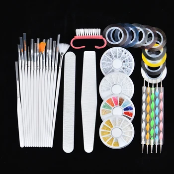 37Pcs Set Nail Art Brushes Pen Dotting Tools Manicure Rhinestones Pearl Bead Decoration Wheel Nail Foils Clean Pedicure File Kit
37Pcs Set Nail Art Brushes Pen Dotting Tools Manicure Rhinestones Pearl Bead Decoration Wheel Nail Foils Clean Pedicure File Kit