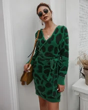 Sexy V-Neck Warm Knitted Sweaters Women Sheath Dresses Style Bandage Pullovers Autumn Winter Leopard Patchwork Fashion Jumpers
Sexy V-Neck Warm Knitted Sweaters Women Sheath Dresses Style Bandage Pullovers Autumn Winter Leopard Patchwork Fashion Jumpers