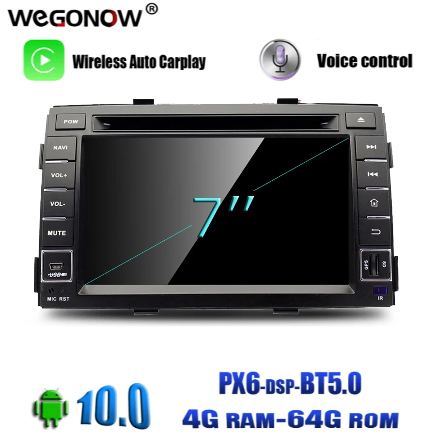 PX6 IPS TDA7851 DSP Android 10 0 Octa Core 64GB ROM BT 5 Wifi GPS navi Map автомобильный DVD плеер RDS радио для kia