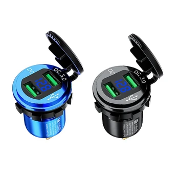 Kewig Car USB Charger QC 3.0A Dual USB Socket with Voltage LED Digital Display for Marine, Motorcycle, Truck, Golf More
Kewig Car USB Charger QC 3.0A Dual USB Socket with Voltage LED Digital Display for Marine, Motorcycle, Truck, Golf More