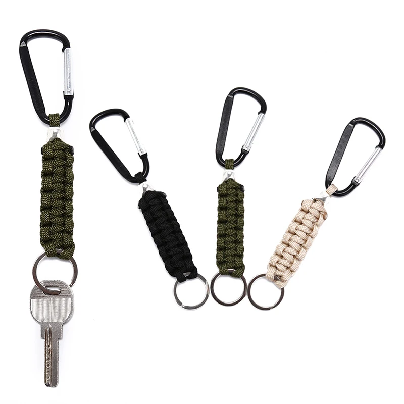 

Outdoor Umbrella Keychain Paracord Lanyard Keychain Outdoor Safety Survival Equipment Parachute Cord Keyring Carabiner Kit