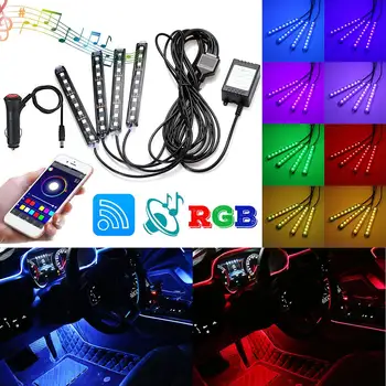 4pcs Car LED Strip Light Decorative Strip RGB Colors Phone App Control Car Styling Decorative Atmosphere Car Interior Light 12V
4pcs Car LED Strip Light Decorative Strip RGB Colors Phone App Control Car Styling Decorative Atmosphere Car Interior Light 12V