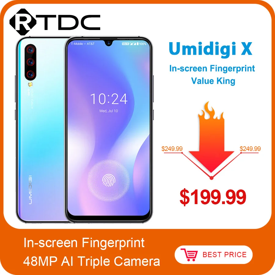UMIDIGI X In-screen Fingerprint 6.35 AMOLED Display Global Version 48MP Triple Back Camera 128GB 4GB Helio P60 4150mAh Cellphone
UMIDIGI X In-screen Fingerprint 6.35 AMOLED Display Global Version 48MP Triple Back Camera 128GB 4GB Helio P60 4150mAh Cellphone