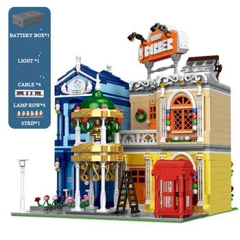 2267pcs 16031 Brick with Led Light The Barber Shop In Town Modular MOC Streetview Building Blocks Toys Kids Christmas Gift
2267pcs 16031 Brick with Led Light The Barber Shop In Town Modular MOC Streetview Building Blocks Toys Kids Christmas Gift