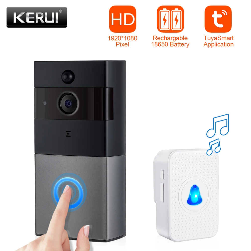 KERUI Беспроводной дверной звонок Домофон видео 1080 P безопасности Камера