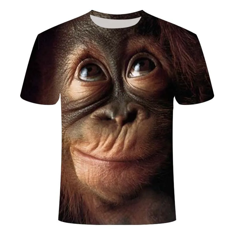 Мужская футболка с коротким рукавом Orangutan летняя модная 3D принтом животных