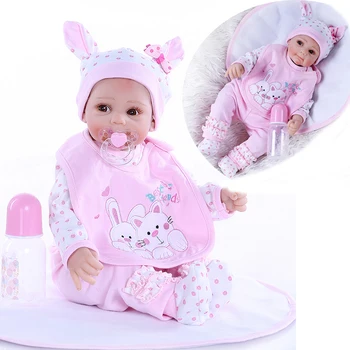 Newest 21inch 52CM newborn girl lifelike bebe doll reborn baby realistic soft touch cuddly baby hand rooted hair best gift 
Newest 21inch 52CM newborn girl lifelike bebe doll reborn baby realistic soft touch cuddly baby hand rooted hair best gift