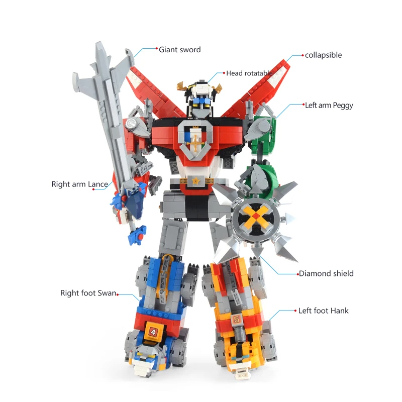 2600pcs Building Blocks Bricks Movie Series 16057 Combination Robot Building Lepiningly 21311 Voltron Model Set Kids Toys Gifts
2600pcs Building Blocks Bricks Movie Series 16057 Combination Robot Building Lepiningly 21311 Voltron Model Set Kids Toys Gifts