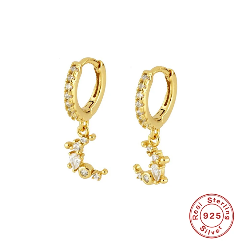 925 Sterling Silver Hoop Earrings For Women Ins Moon Zircon Crystal Earring Hoops Earings Luxury Circle Round Jewelry Pendientes
925 Sterling Silver Hoop Earrings For Women Ins Moon Zircon Crystal Earring Hoops Earings Luxury Circle Round Jewelry Pendientes