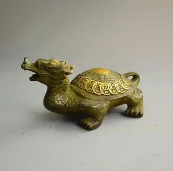 Copper Statue Antique brass, gilded, longevity, Dragon Tortoise, ornament, Zhaocai, Nafu, antique bronze ware collection, home d 
Copper Statue Antique brass, gilded, longevity, Dragon Tortoise, ornament, Zhaocai, Nafu, antique bronze ware collection, home d