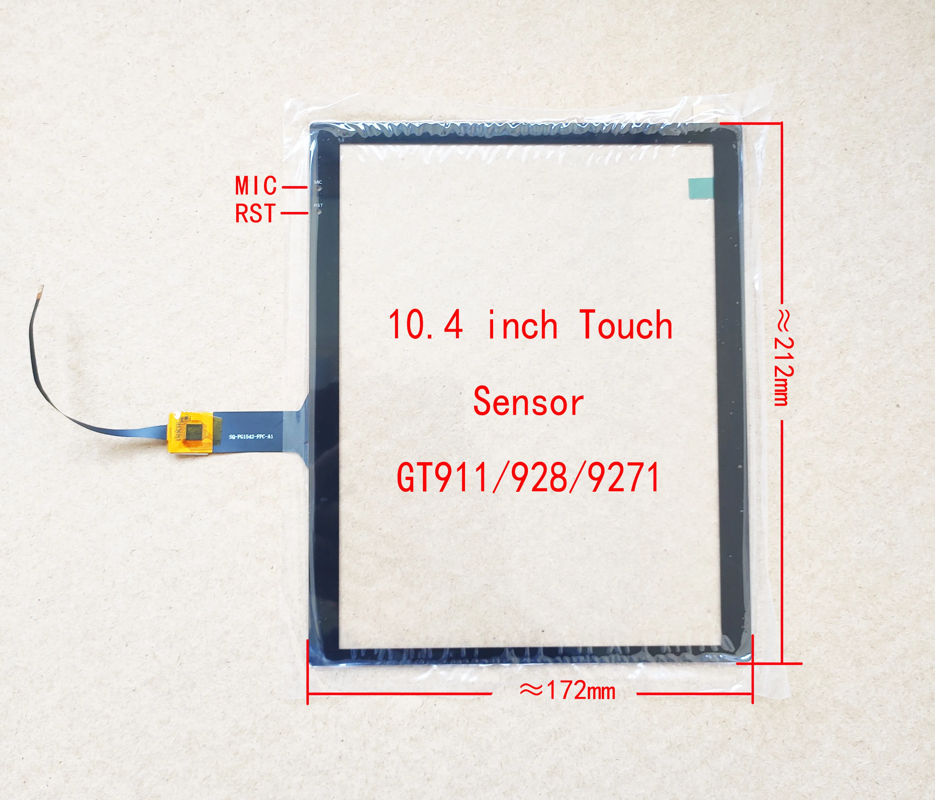 

10.4 inch touch screen sensor digitizer for Cruze 6pin dedicated GT911/GT928/GT9271 Universal SQ-PG1542-FPC-A1