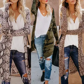 Abrigo de rebeca de manga larga con estampado de piel de serpiente de leopardo de camuflaje de moda
Abrigo de rebeca de manga larga con estampado de piel de serpiente de leopardo de camuflaje de moda