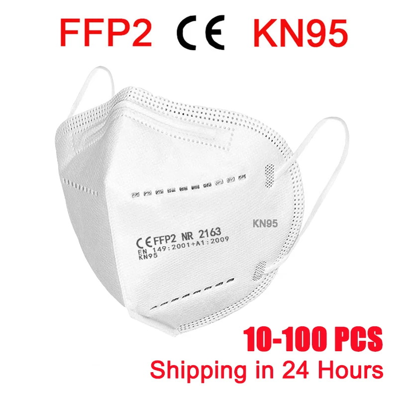 10-100 Pcs KN95 Masks Dust Face Protective Mask Mouth 5 Layers Filter masque Reusable Anti Flu FFP2 Mascarillas maske | Безопасность и