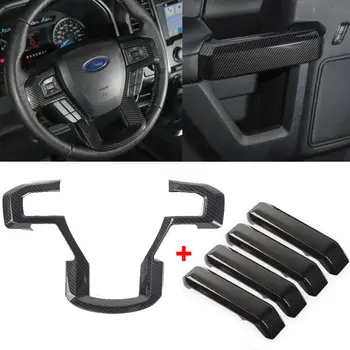 New Arrival High Quality Carbon Fiber Interior Door Handle&Steering Wheel Cover Trim For Ford F150 15-19 
New Arrival High Quality Carbon Fiber Interior Door Handle&Steering Wheel Cover Trim For Ford F150 15-19