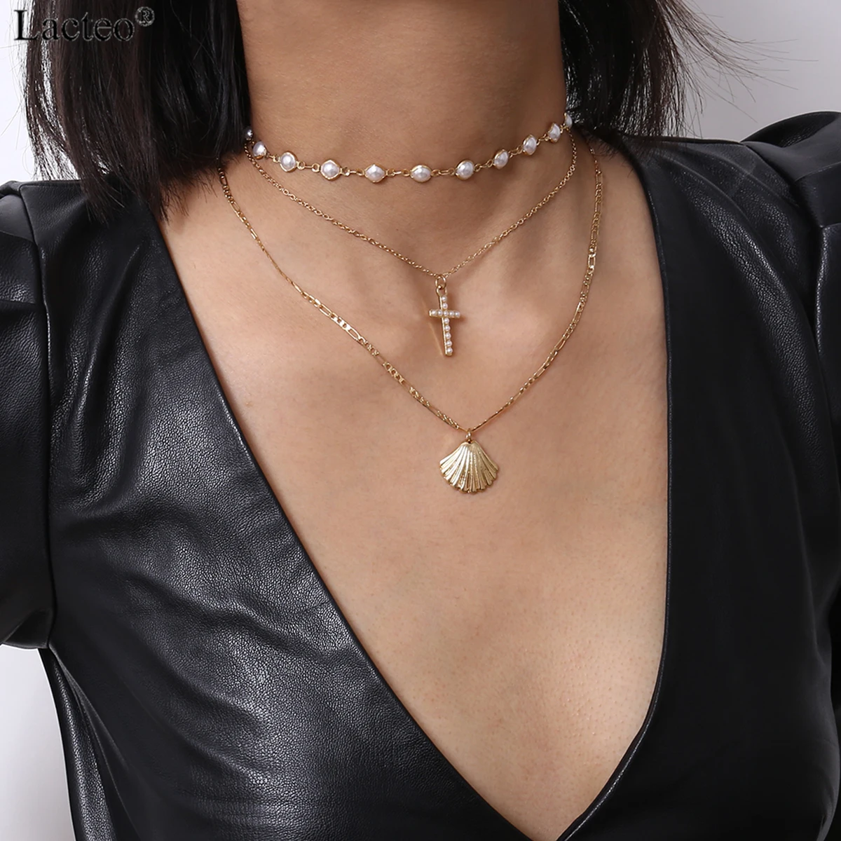 Lacteo Bohemian Multi Layer Golden Shell Cross Pendant Necklace Jewelry Women 2019 Fashion Imitation Pearl Chain Charm Necklace
Lacteo Bohemian Multi Layer Golden Shell Cross Pendant Necklace Jewelry Women 2019 Fashion Imitation Pearl Chain Charm Necklace